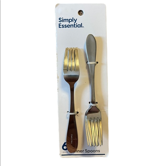 Simply Essential Other - NWT Set of 6 Simply Essential Dinner Forks Stainless